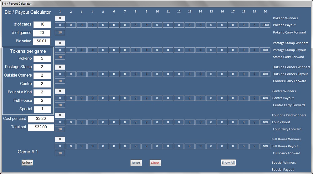 Bid / Payout Calculator